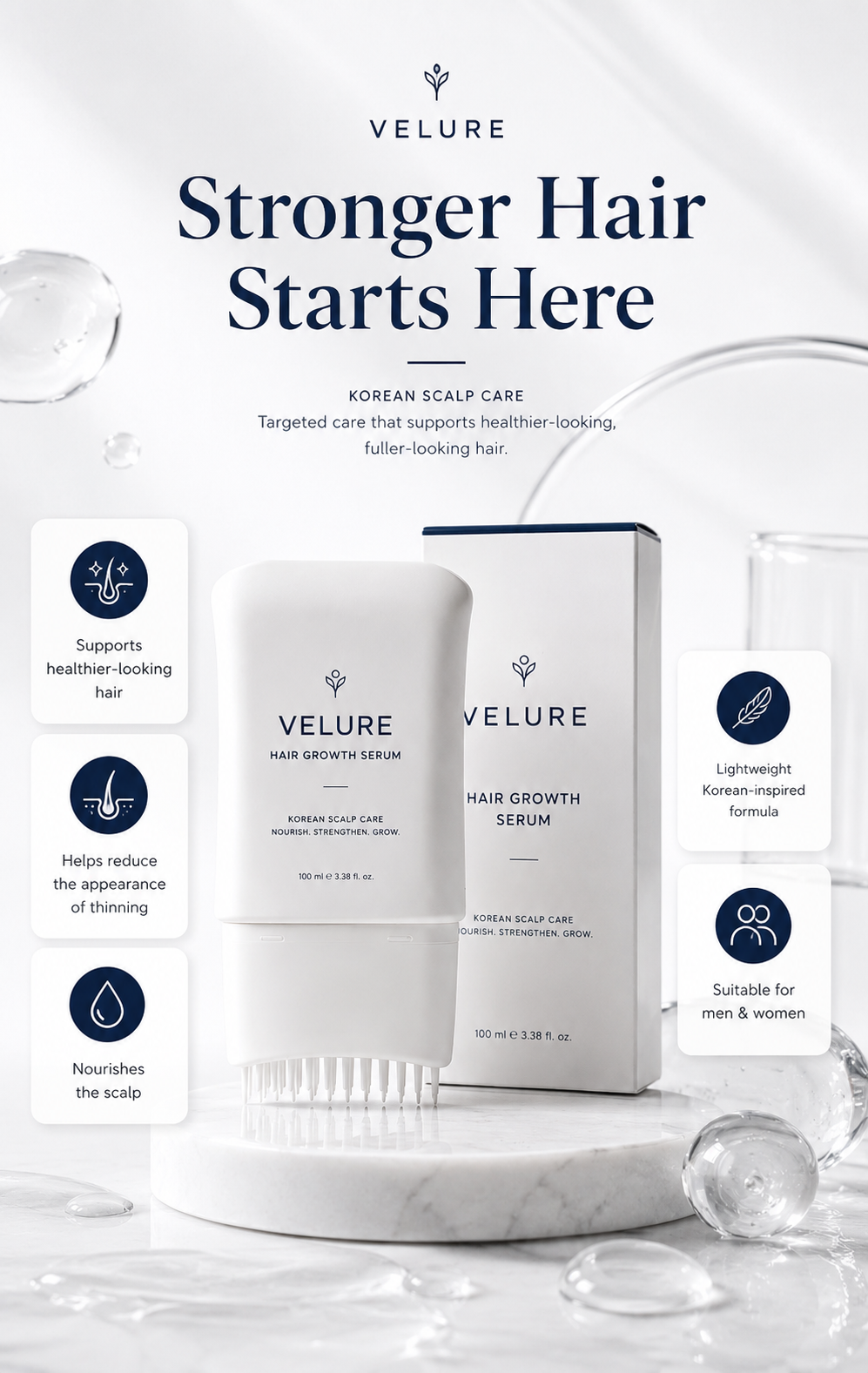 Velure™ Hair Serum with Brush 100ml
